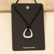 Rounded Triangle Cutout Pendant Necklace - Silver