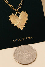 Gold Dipped Shining Heart Pendant Necklace - Gold