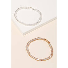 Baguette Rhinestone Tennis Bracelet - Gold