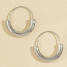 Polished Curved Tube Hoop Earrings: Silver