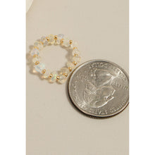 Natural Opal Stone Bead Stretch Ring