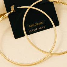 Gold Dipped Large Latch Hoop Earrings - Silver