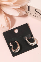 Curved Oval Cutout Hoop Earrings - Gold