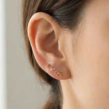 Dainty Bows Stud Earrings Set - Silver