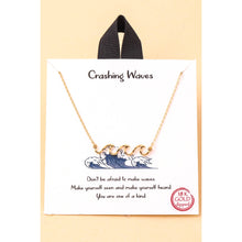 Crashing Waves Pendant Necklace - Silver