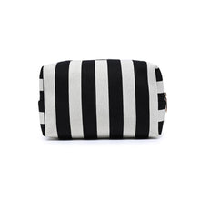Essential Stripe Cosmetic & Travel Organizer Pouch: Red Pink