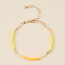 Rubber & Glass Beaded Basic Anklet: Green