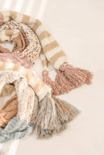 Boho Speckle Stripe Tassel Scarf - Rose