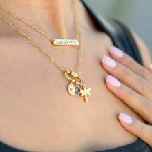 18K Gold PVD Teardrop Birthstone Charm Bar - April
