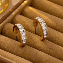 Crystal Gold-Tone Huggie Hoop Earrings