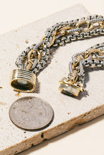 Assorted Chains Magnetic Lock 2 Tone Bracelet