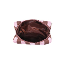 Essential Stripe Cosmetic & Travel Organizer Pouch: Red Pink