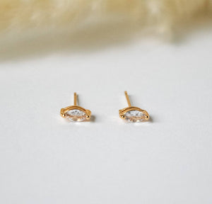 Dainty Cubic Zirconia Studs: Gold