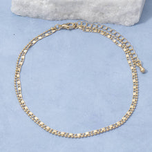Dainty Double Strand Layered Flat Chain Anklet - Gold