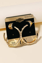 Gold Dipped Cz Station Studded Hoop Earrings - Silver