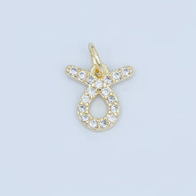 24K Gold Filled Micro Paved CZ Zodiac Sign Charm | A1313 - A1318: Cancer
