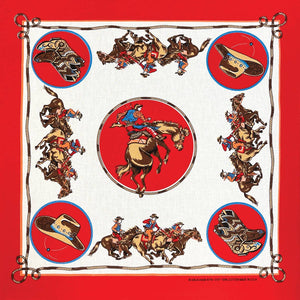 Bandana- 22" MADE IN USA - Rodeo Cowboy Red