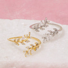 Jeweled Cz Vine Wrap Ring - Silver