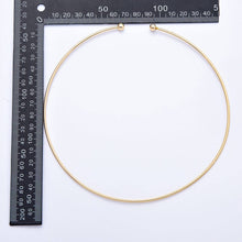 16K Gold Filled 2mm Minimalist Torque Cuff Collar Necklace with open beaded ball | WA-04155