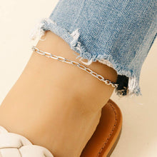 Rectangle Chain Link Anklet - Silver