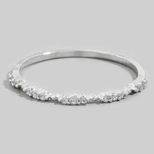 Hammered Pave Cz Eternity Band Ring: Gold
