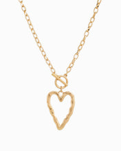 Large Hammered Heart Toggle Necklace