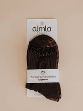 Espresso Dark Brown Neutral Pilates Grip Socks - Daily Grind