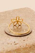 Wire Flower Dainty Band Ring - Gold