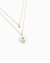 Layered Starburst Pearl Disc Necklace
