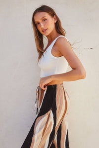 Sunkissed Staple Ribbed Knit Cropped Tank Top - White