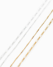 Delicate Bar and Link Chain Layered Necklace: Gold