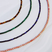 Natural Stone Beads Single Strand Necklace: Rhodonite Pink