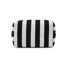 Essential Stripe Cosmetic & Travel Organizer Pouch: Pink Brown