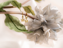 18K Gold PVD Stainless Steel Butterfly Huggie Earrings - Gold