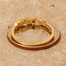 Gold Dipped Mixed Cz Teardrop Station Band Ring: Gold