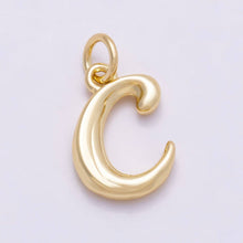 16K Gold Filled 14mm Minimalist Molten Alphabet Initial Letter Charm Bar | Charms-00908 ~ Charms-00933: Letters Set