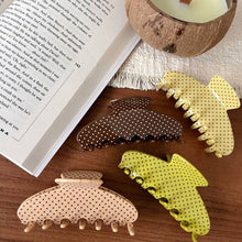 Polka Dot Hair Claw Clip - WHITE