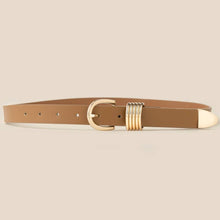 Multi Ring Leather Belt - Black/Gold