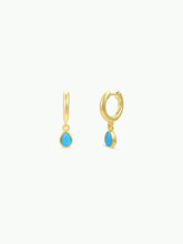 Teardrop Charm Hoop - Turquoise