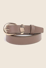 Metallic Crescent Buckle Leather Belt: SBK