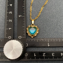 Sparkling Heart Zircon Charm 18K Gold Plated Necklace - Green