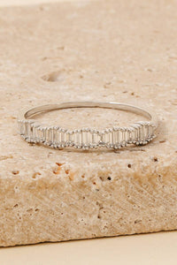 Metallic Baguette Pave Band Ring - Gold