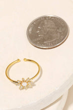 Gold Dipped Opal Flower Fashion Ring - Gold