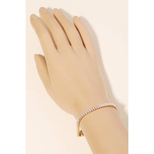 Baguette Rhinestone Tennis Bracelet - Gold