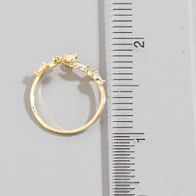Rhodium Dipped Marquise Opal And Cz Ring: Gold