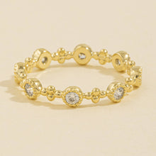 Beaded Bezel Cz Station Band Ring: GDCRY