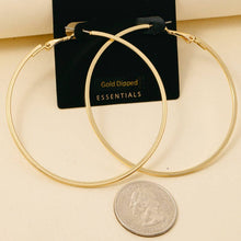 Gold Dipped Large Latch Hoop Earrings - Silver