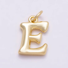 16K Gold Filled 14mm Minimalist Molten Alphabet Initial Letter Charm Bar | Charms-00908 ~ Charms-00933: Letters Set