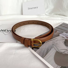 RETRO FASHION SIMPLE DECORATIVE THIN BELT - COFFEE