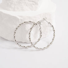 18K Gold PVD Stainless Steel Twist Hoop Earrings - Stainless / 30mm